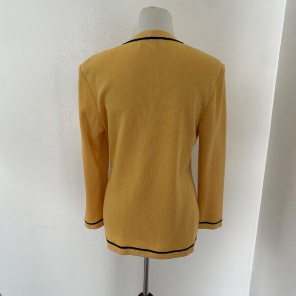 St. John Cardigan Sweater Jacket w/ Chain Yellow - Picture 9 of 13